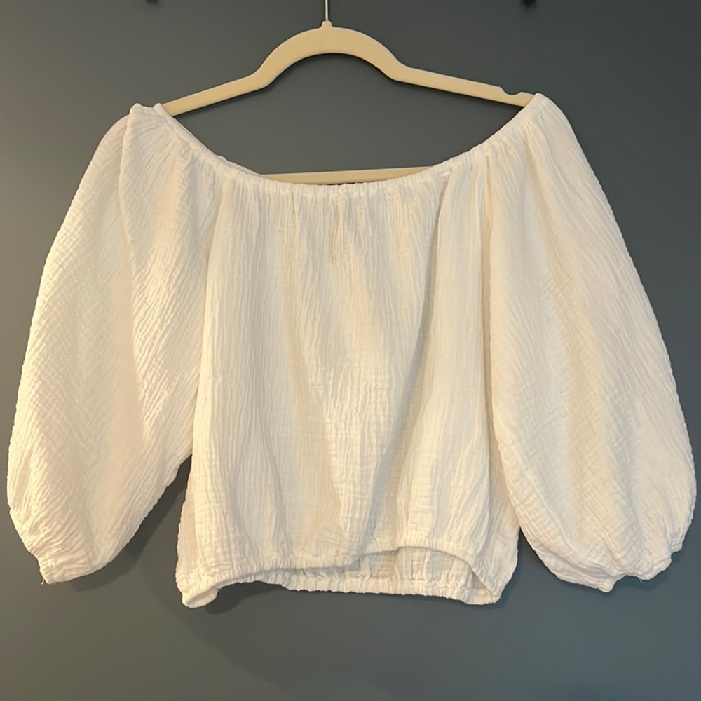 bobi Los Angeles small elastic boatneck white top